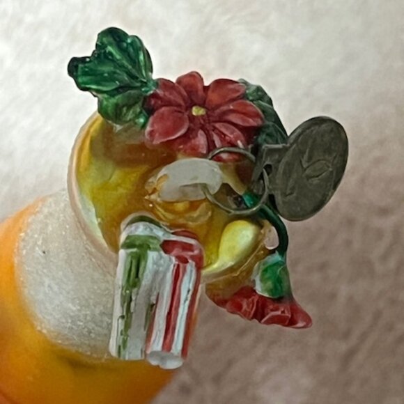 Two Department 56 Christmas Hand Blown Glass Cocktail Themed Holiday Ornaments - Picture 3 of 15